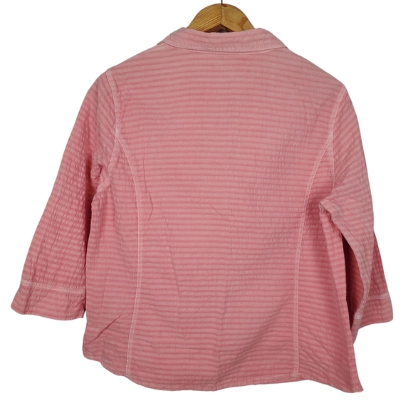 Focus Pink Button Down Shirt. Collar and Relaxed Fit. Seersucker/Guazy Cotton. M - Picture 4 of 8